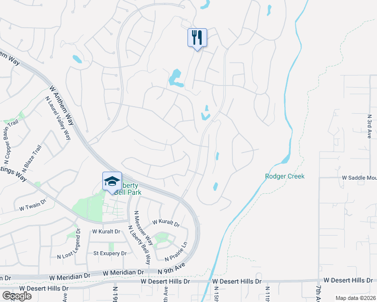 map of restaurants, bars, coffee shops, grocery stores, and more near 1607 West Ainsworth Drive in New River