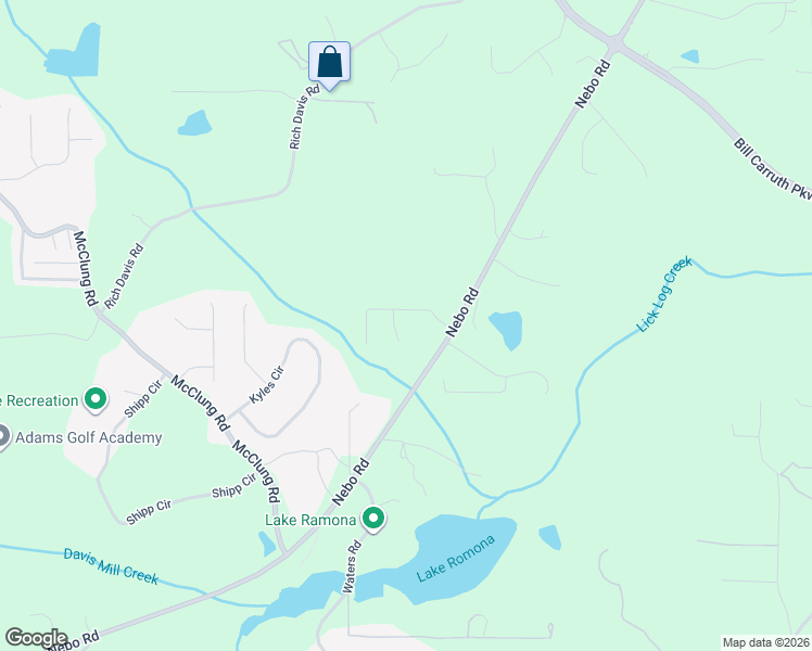 map of restaurants, bars, coffee shops, grocery stores, and more near 89 Ashley Lane in Hiram