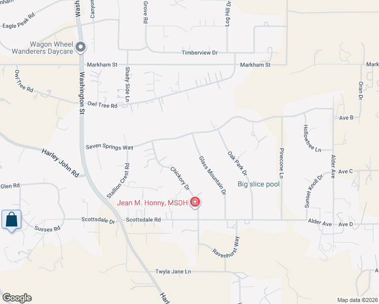 map of restaurants, bars, coffee shops, grocery stores, and more near 18401 Glass Mountain Drive in Riverside