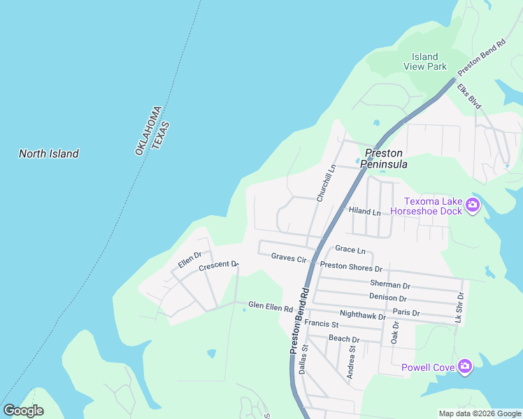 map of restaurants, bars, coffee shops, grocery stores, and more near 154 Vista Court in Pottsboro