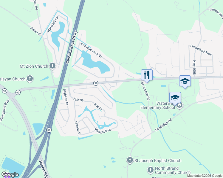 map of restaurants, bars, coffee shops, grocery stores, and more near 108-2 Barnacle Lane in Little River