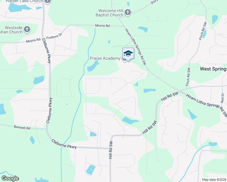 map of restaurants, bars, coffee shops, grocery stores, and more near 4192 Defoors Farm Drive in Powder Springs