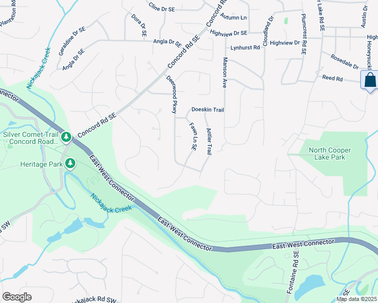 map of restaurants, bars, coffee shops, grocery stores, and more near 4200 Fawn Lane Southeast in Smyrna