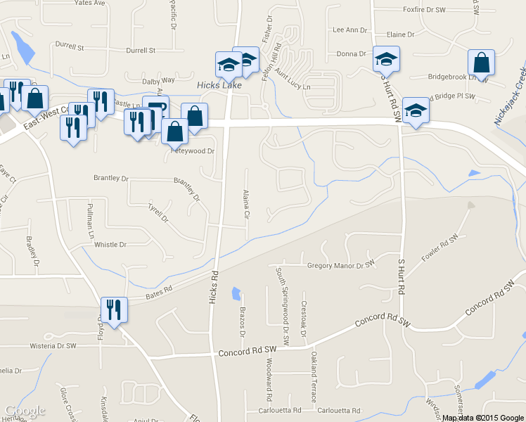 map of restaurants, bars, coffee shops, grocery stores, and more near 725 Crossbuck Road in Smyrna