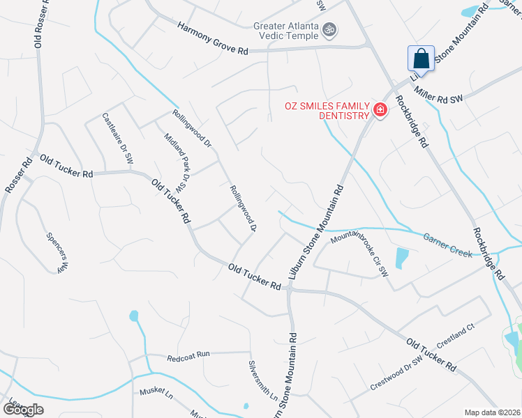 map of restaurants, bars, coffee shops, grocery stores, and more near 5694 Cub Court Southwest in Stone Mountain