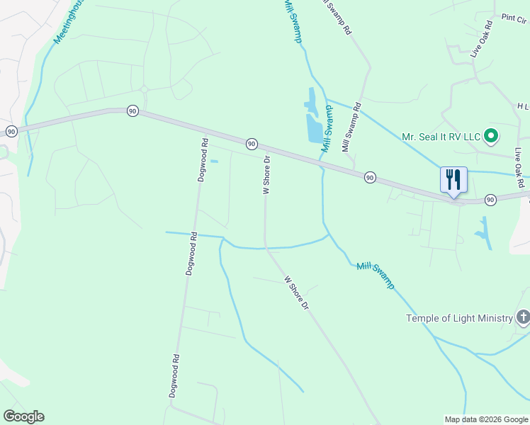 map of restaurants, bars, coffee shops, grocery stores, and more near 2500-2764 West Shore Drive in Longs
