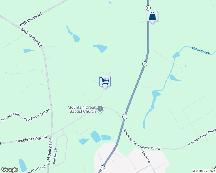 map of restaurants, bars, coffee shops, grocery stores, and more near 1221 Cumberland Trail in Monroe