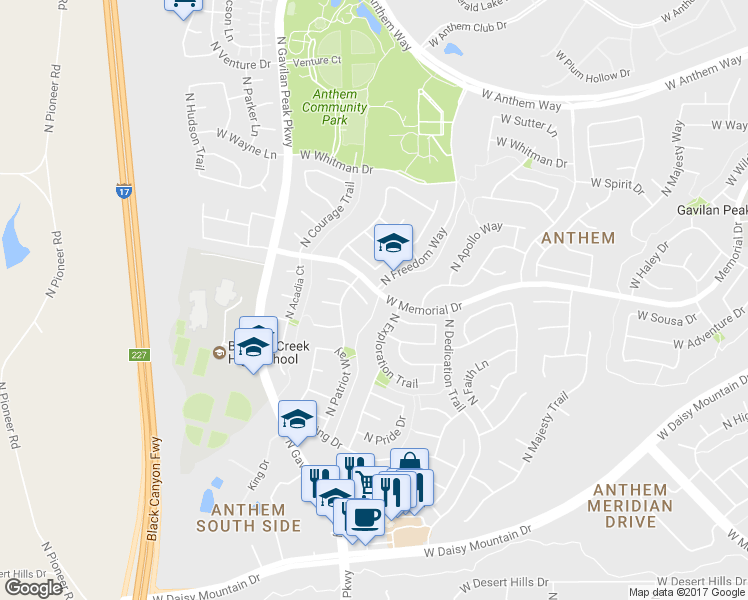 map of restaurants, bars, coffee shops, grocery stores, and more near 3436 West Webster Court in New River