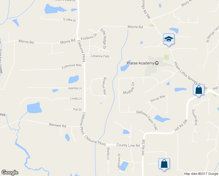 map of restaurants, bars, coffee shops, grocery stores, and more near 141 Bookout Way in Powder Springs