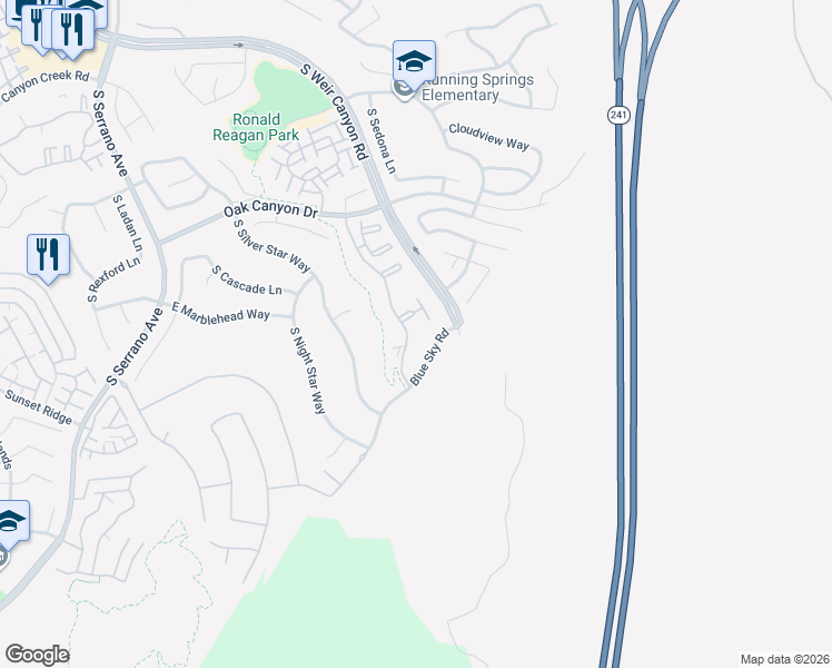 map of restaurants, bars, coffee shops, grocery stores, and more near 1334 South Country Glen Way in Anaheim