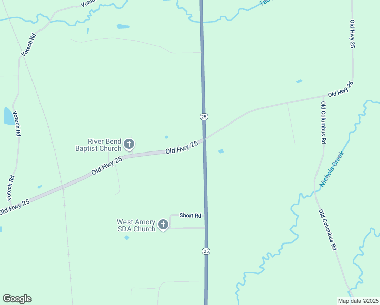 map of restaurants, bars, coffee shops, grocery stores, and more near 50380-50386 Old Mississippi 25 in Aberdeen