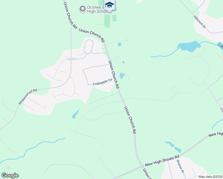 map of restaurants, bars, coffee shops, grocery stores, and more near 1504 Union Church Road in Watkinsville