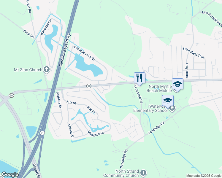 map of restaurants, bars, coffee shops, grocery stores, and more near 132 Barnacle Lane in Little River