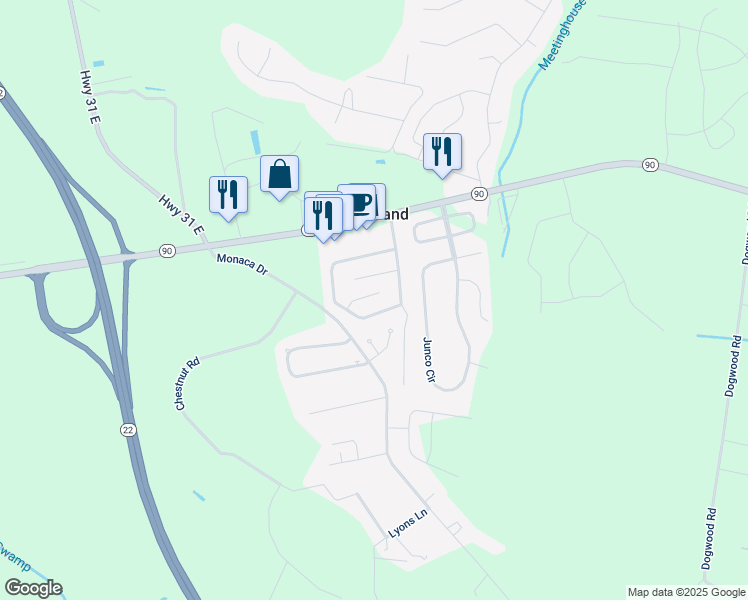map of restaurants, bars, coffee shops, grocery stores, and more near 304 Corkwood Court in Longs