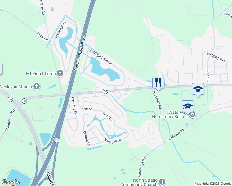 map of restaurants, bars, coffee shops, grocery stores, and more near 108-2 Barnacle Lane in Little River