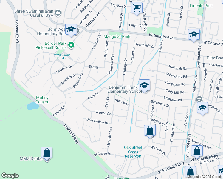 map of restaurants, bars, coffee shops, grocery stores, and more near 1419 Madagascar Drive in Corona