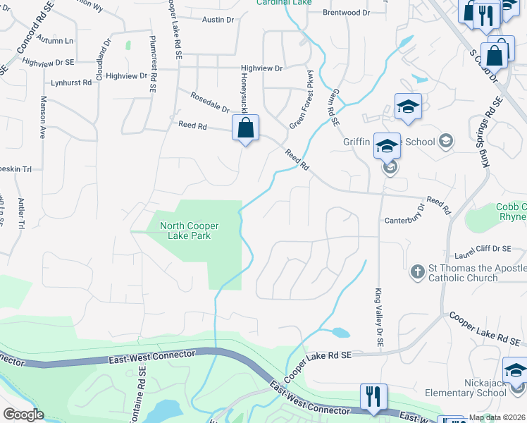 map of restaurants, bars, coffee shops, grocery stores, and more near 624 Green Valley Drive in Smyrna