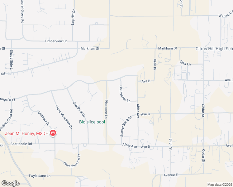 map of restaurants, bars, coffee shops, grocery stores, and more near 18281 Hollowtree Lane in Riverside