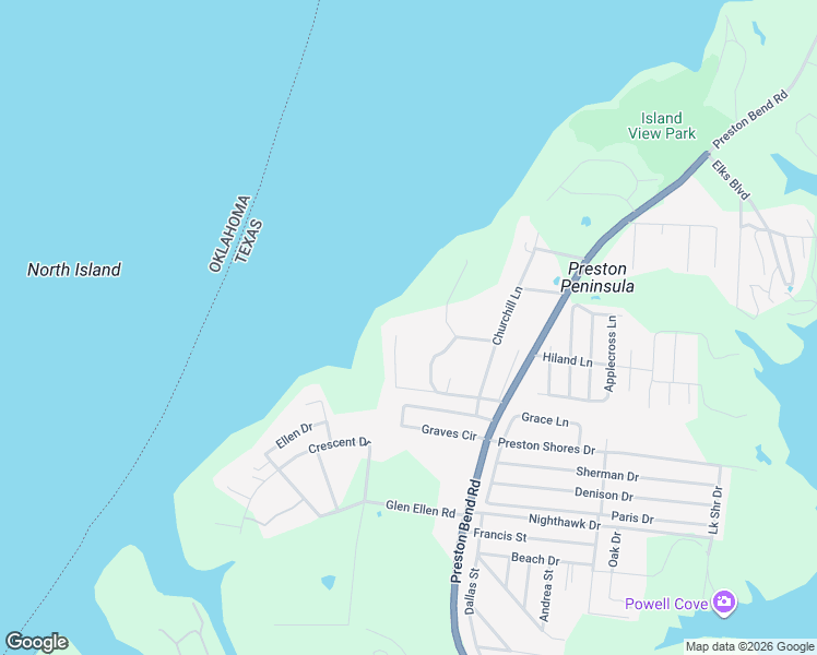 map of restaurants, bars, coffee shops, grocery stores, and more near 214 Vista Court in Pottsboro