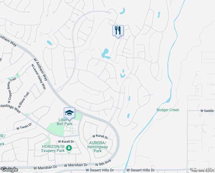 map of restaurants, bars, coffee shops, grocery stores, and more near 1651 West Walden Drive in New River