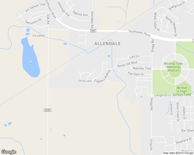 map of restaurants, bars, coffee shops, grocery stores, and more near 4925 Olivia Lane in Wichita Falls