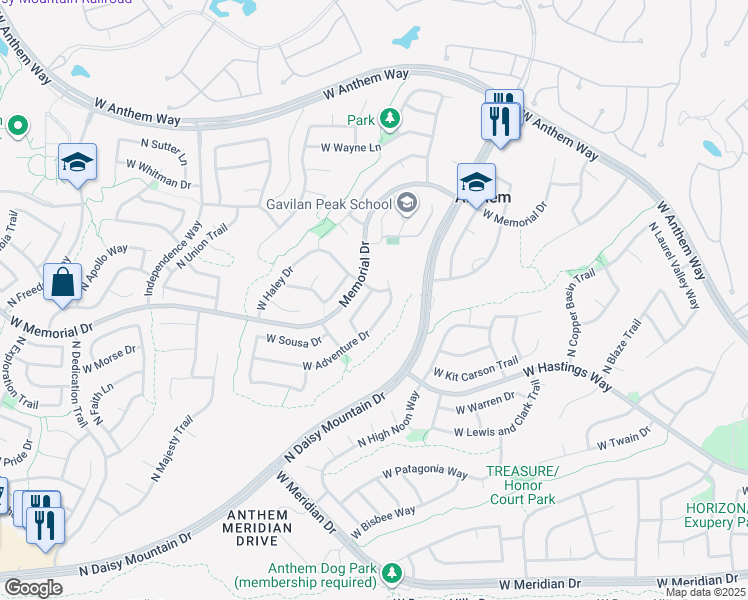 map of restaurants, bars, coffee shops, grocery stores, and more near 2705 West Haley Drive in New River