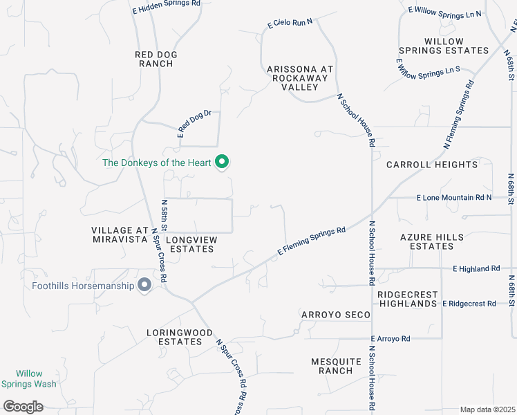 map of restaurants, bars, coffee shops, grocery stores, and more near 40445 North 60th Street in Cave Creek