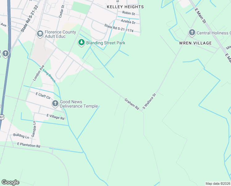 map of restaurants, bars, coffee shops, grocery stores, and more near 615 Graham Road in Lake City