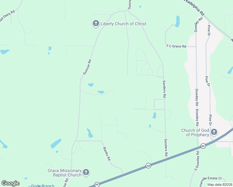 map of restaurants, bars, coffee shops, grocery stores, and more near 310 Sunrise Lane in Jasper