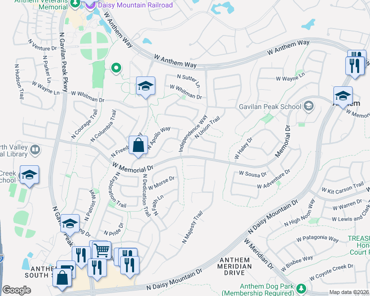 map of restaurants, bars, coffee shops, grocery stores, and more near 40605 North Union Trail in New River