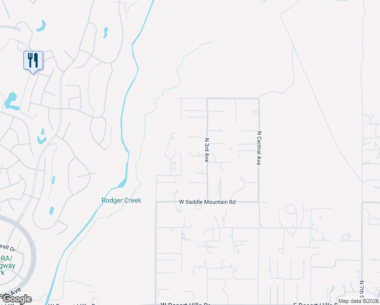 map of restaurants, bars, coffee shops, grocery stores, and more near 40526 North 3rd Avenue in Phoenix