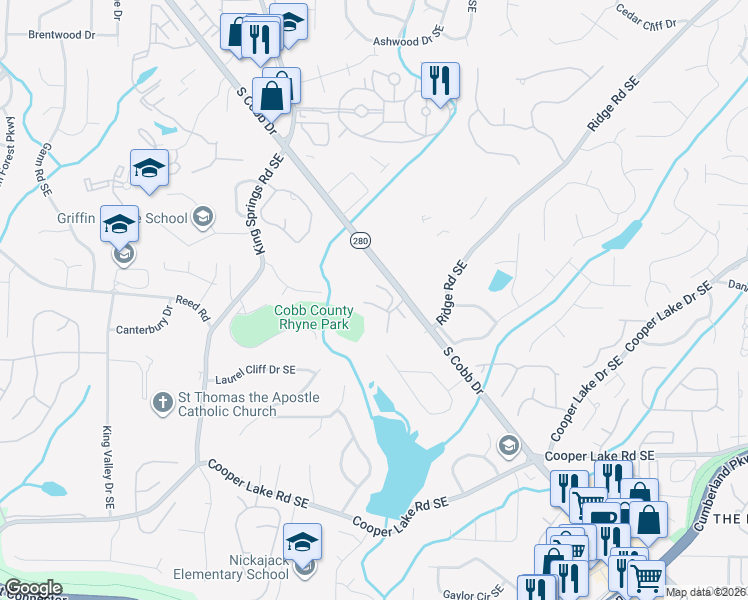 map of restaurants, bars, coffee shops, grocery stores, and more near 908 Marden Court in Smyrna