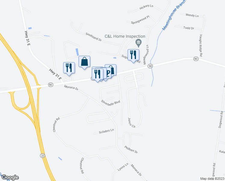 map of restaurants, bars, coffee shops, grocery stores, and more near 406 Coco Plum Court in Longs