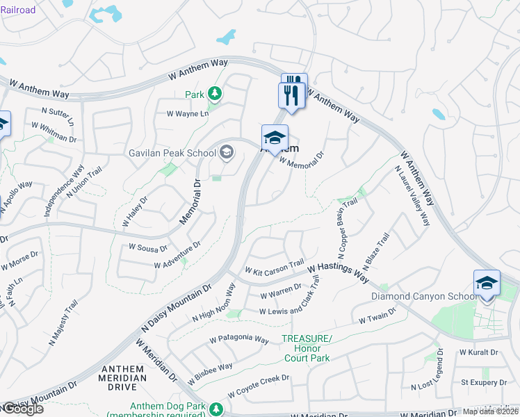 map of restaurants, bars, coffee shops, grocery stores, and more near 40717 North Citrus Canyon Trail in New River