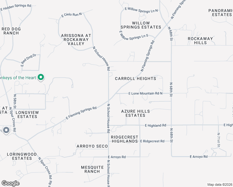 map of restaurants, bars, coffee shops, grocery stores, and more near 6431 East Lone Mountain Road in Cave Creek