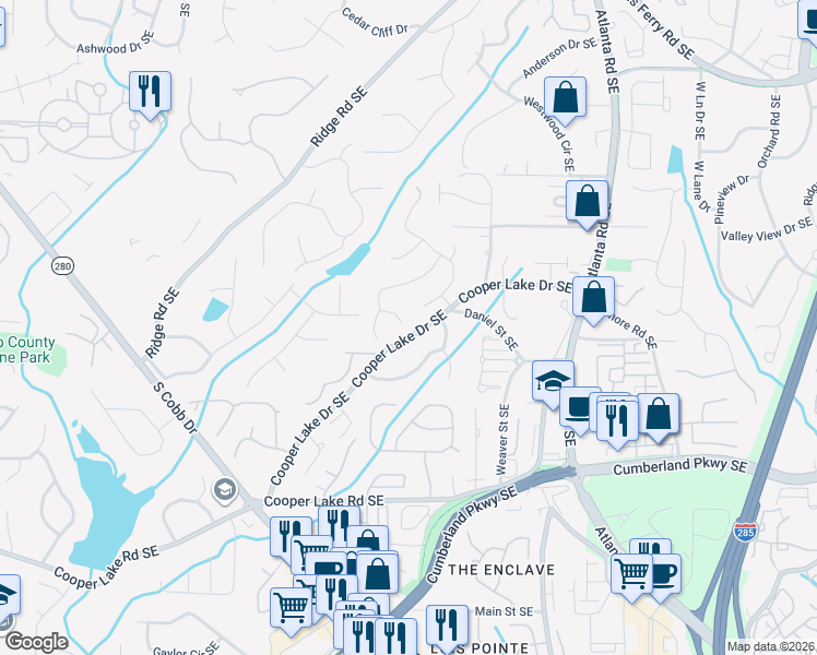 map of restaurants, bars, coffee shops, grocery stores, and more near 1908 Daniel Green Court in Smyrna