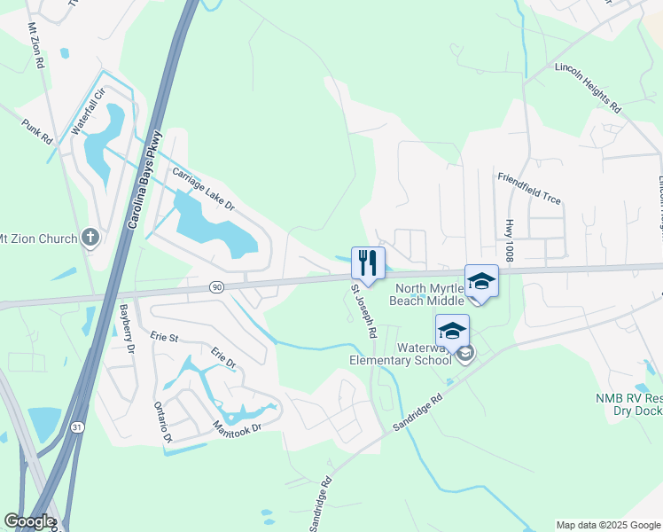 map of restaurants, bars, coffee shops, grocery stores, and more near 100 Christy Way in Little River