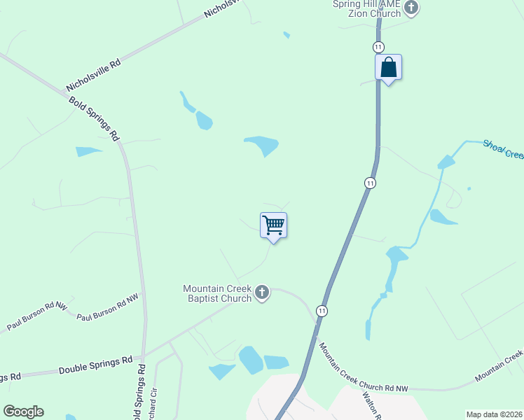 map of restaurants, bars, coffee shops, grocery stores, and more near 1606 Annas Way in Monroe