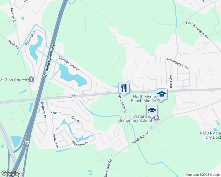 map of restaurants, bars, coffee shops, grocery stores, and more near 100 Christy Way in Little River