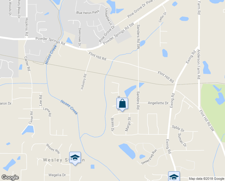 map of restaurants, bars, coffee shops, grocery stores, and more near 2804 Brass Way in Austell