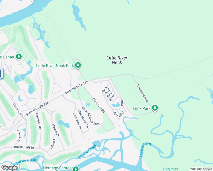 map of restaurants, bars, coffee shops, grocery stores, and more near 5400 Little River Neck Road in North Myrtle Beach