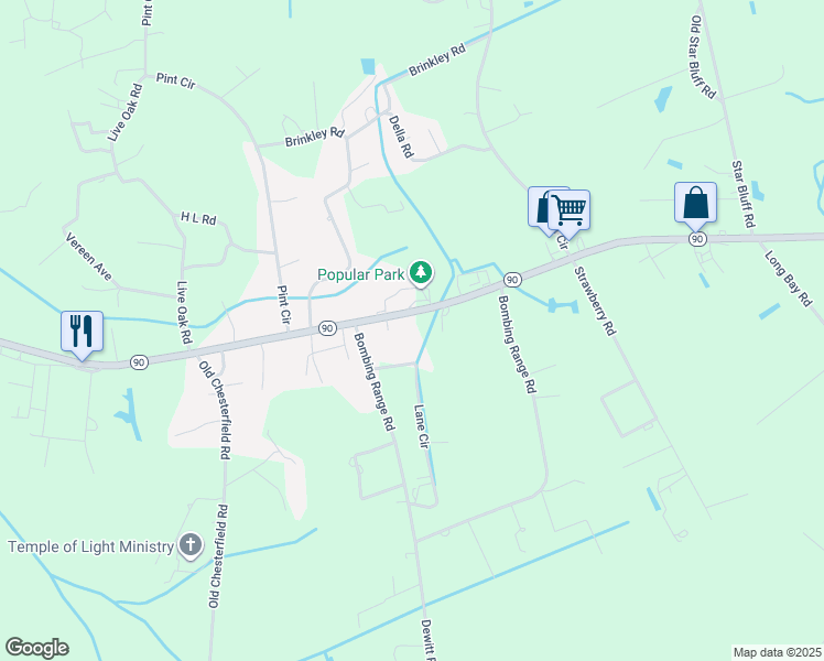map of restaurants, bars, coffee shops, grocery stores, and more near 8496 South Carolina 90 in Longs