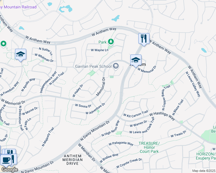 map of restaurants, bars, coffee shops, grocery stores, and more near 2705 West Haley Drive in New River