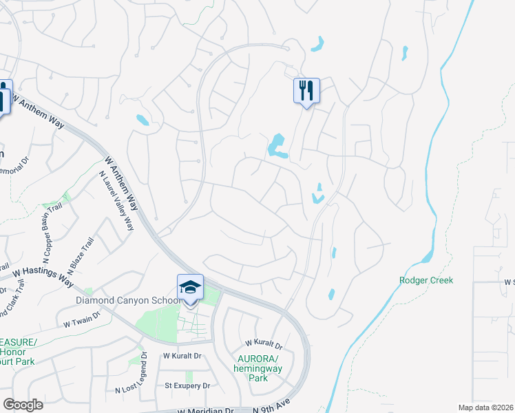 map of restaurants, bars, coffee shops, grocery stores, and more near 1695 West Ainsworth Drive in New River