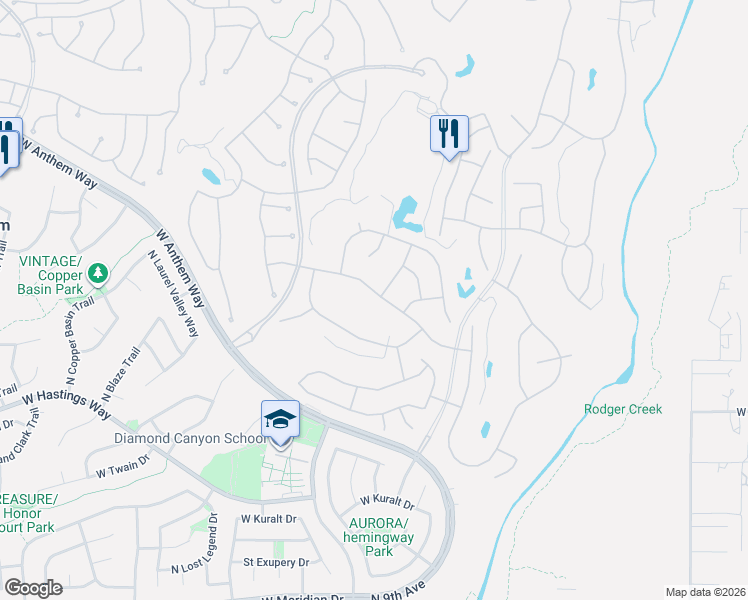map of restaurants, bars, coffee shops, grocery stores, and more near 1695 West Ainsworth Drive in New River