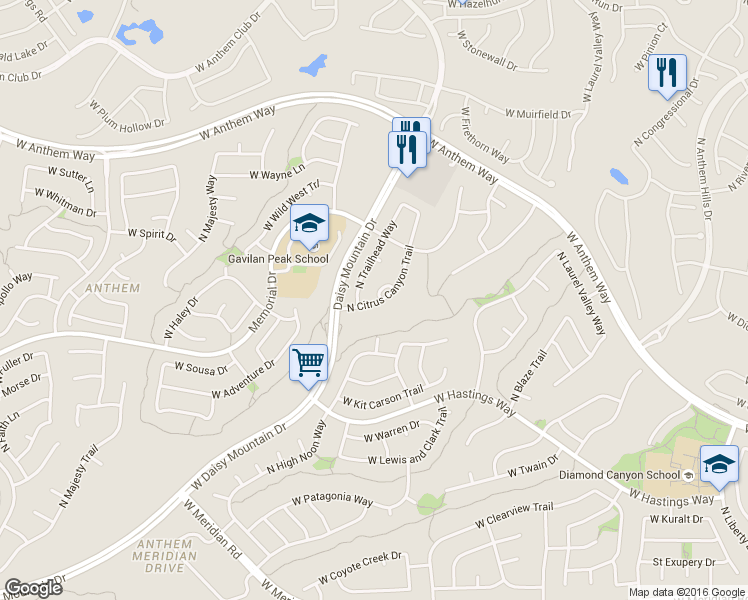map of restaurants, bars, coffee shops, grocery stores, and more near 40717 North Citrus Canyon Trail in New River