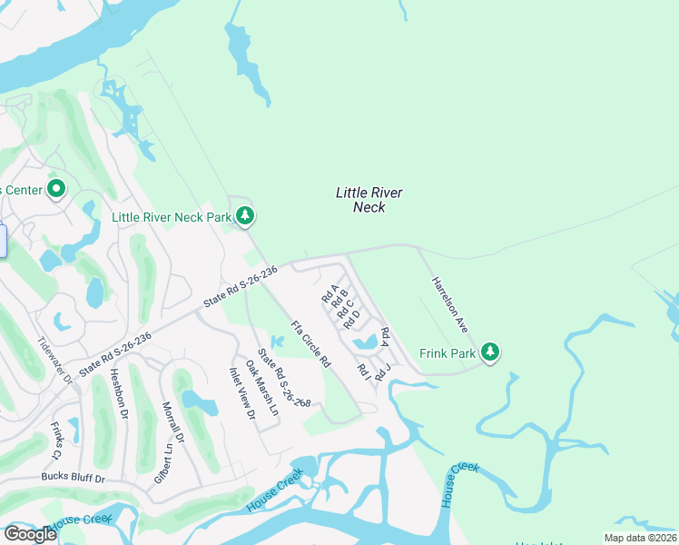 map of restaurants, bars, coffee shops, grocery stores, and more near 5400 Little River Neck Road in North Myrtle Beach