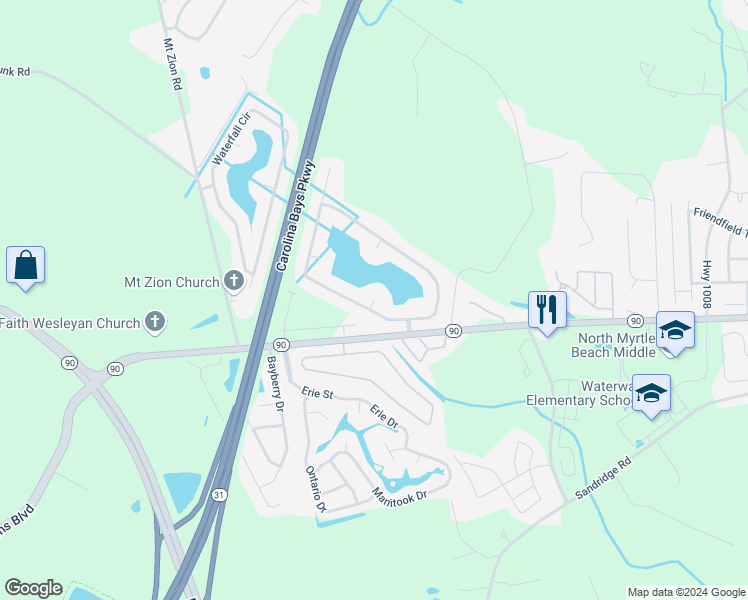 map of restaurants, bars, coffee shops, grocery stores, and more near 508 Lamplight Court in Little River