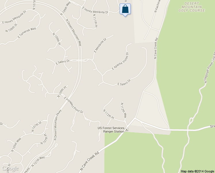 map of restaurants, bars, coffee shops, grocery stores, and more near 40424 North 112th Place in Scottsdale