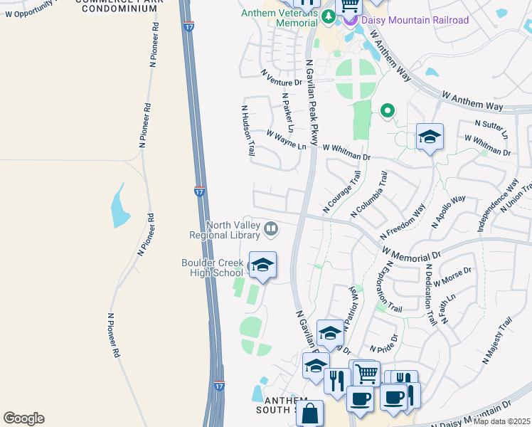 map of restaurants, bars, coffee shops, grocery stores, and more near 3719 West Memorial Drive in New River